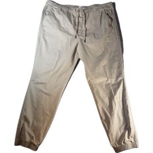 Gap Mens Khaki Jogger Pants Tan XL Elastic Waist Drawstring Cotton Blend